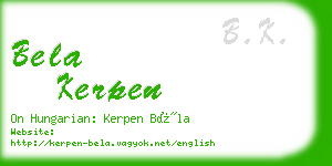 bela kerpen business card